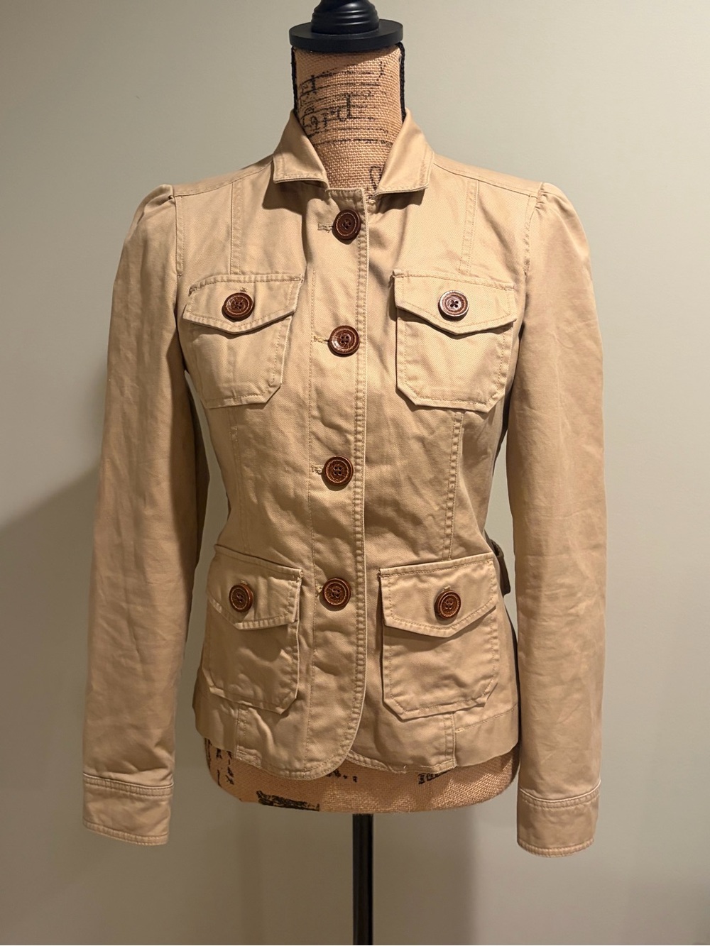 GAP Tan Khaki Safari Military Utility Jacket - Size 2